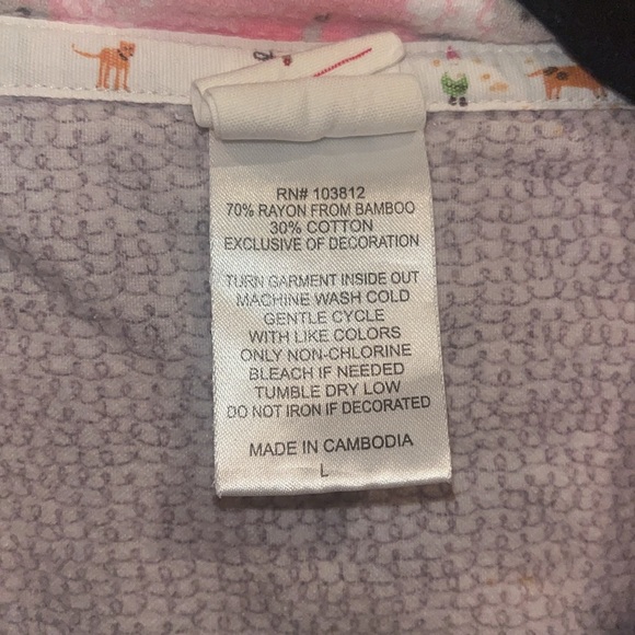 Munki Munki sheep themed pink and grey pajama set, flannel size Med / Large - Picture 4 of 11